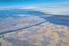 Columbia River Cutting Through the Eastern Cascade Foothills and Farmland of the Pacific Northwest