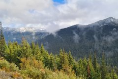 Misty Autumn Slopes of Mount Rainier, Washington