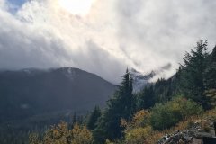 Misty Autumn Slopes of Mount Rainier National Park, Washington
