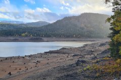 Drawdown Shoreline of Riffe Lake on the Cowlitz River, Lewis County, Washington, Cascade Foothills