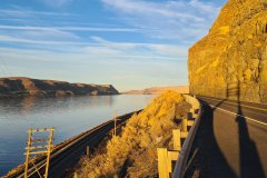 Golden Hour Highway along the Columbia River Gorge, Central Washington