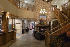 Rustic Lodge-Style Hotel Lobby in Downtown Golden, Colorado — Front Range Hospitality Interior