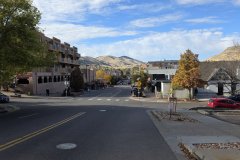 Washington Avenue Looking South Toward the Foothills, Golden, Colorado — Autumn Downtown View
