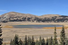 High-Elevation Alpine Basin and Reservoir, Colorado — Autumn San Juan–Style Mountain Landscape