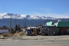 Backstreet View Toward the Mosquito Range, Fairplay, Colorado — High Country Mountain Town Scene