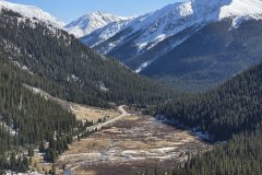 High-Elevation Alpine Valley with Winding Mountain Road, Colorado — Front Range Backcountry Corridor