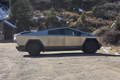 Tesla Cybertruck at Independence Pass Trailhead, Sawatch Range, Colorado