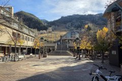 Autumn Plaza at the Aspen Mountain Gondola Base, Aspen, Colorado