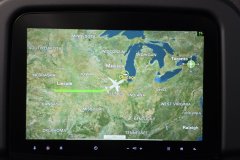 En Route Over the American Midwest — In-Flight Navigation Display Near Chicago
