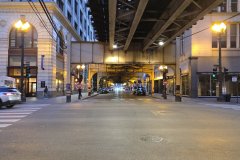 Evening Intersection Beneath the Elevated Tracks, Chicago