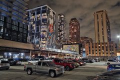 Chicago Loop Night Skyline with Elevated Tracks, Chicago, Illinois