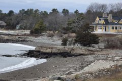 Rocky Shoreline and Coastal Homes in Kittery, Maine