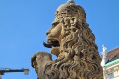 Stone Lion Sculpture Near the Hofburg Palace, Vienna, Austria