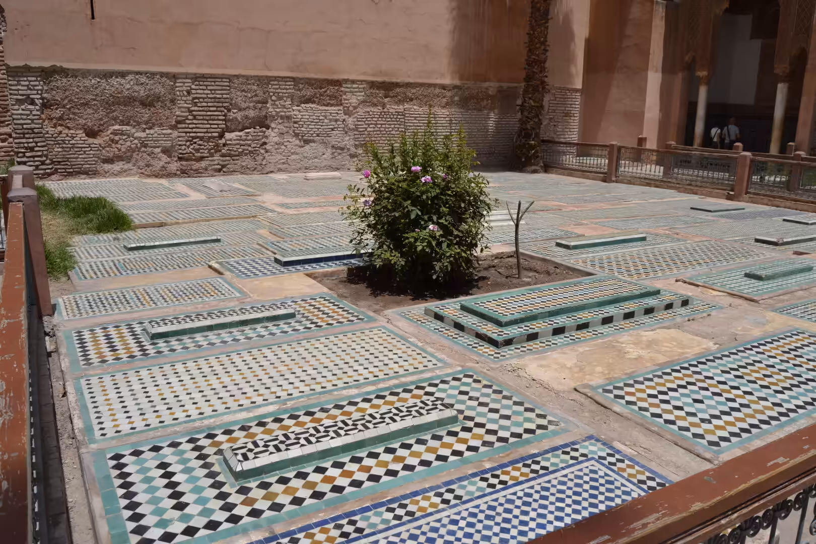 Tiled graves in the courtyard of the Saadian Tombs