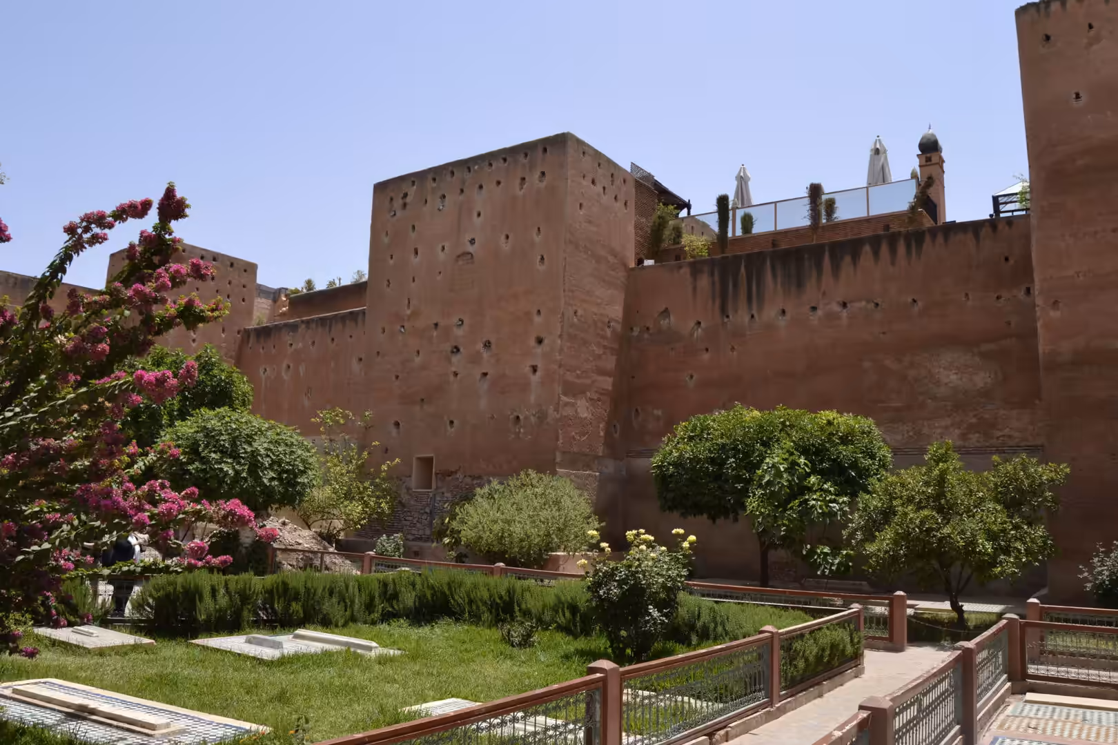Historic walls and garden at the Saadian Tombs