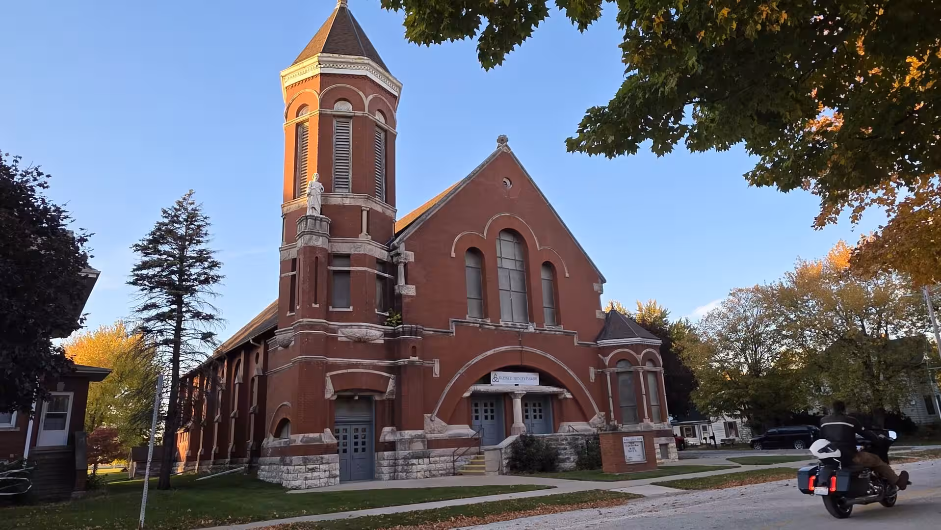 Historic Red Brick Church Along Route 66